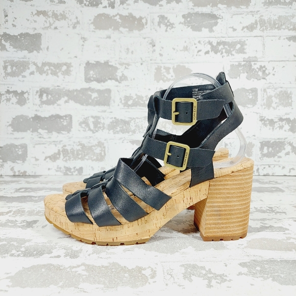 KorkEase Shoes New Korkease Camille Black Leather Block Heel